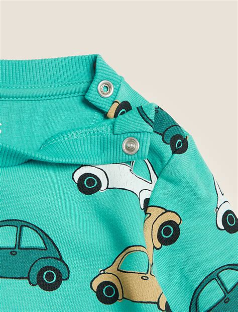 Buy Cotton Rich Transport Sweatshirt at Marks & Spencer