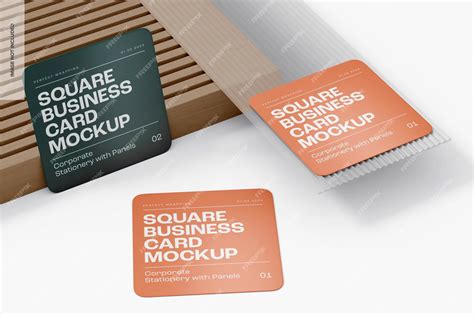 Premium PSD | Office square business cards mockup
