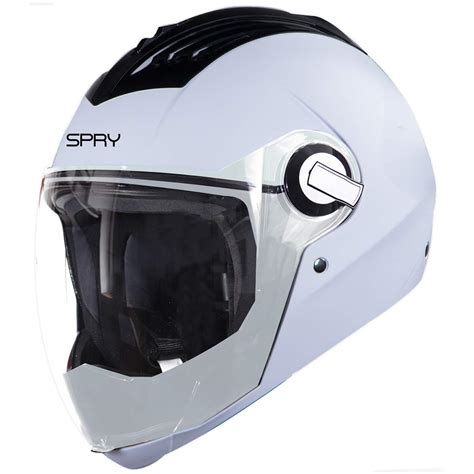 Steelbird SBA-2 SPRY Classic Full Face Helmet (Medium 580 MM, White ...