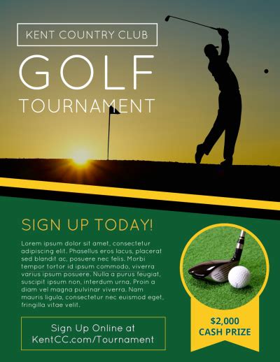 Golf Tournament Flyer Template 的图像结果