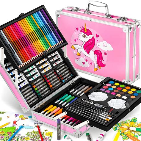 PEACORA Deluxe 145 Piece Unicorn Art & Craft Drawing Set Painting ...