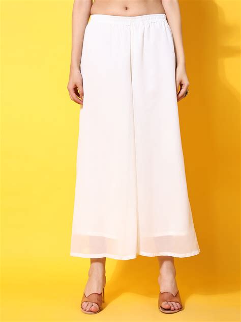 Poshak Hub Women Off-White georgette Aari work A-Line Kurta with Shara ...