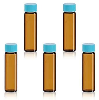 MagnaKoys 3 Dram Amber or Clear Glass Vials w/Polycone Foil Teflon Foam ...
