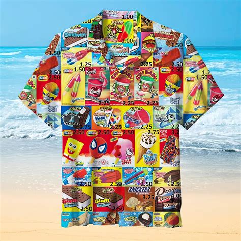 Ice Cream Shirts For Men 3d Printed Men's Hawaiian Shirt, Ice Cream ...