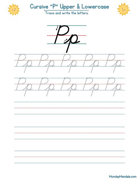 10 Cursive P Worksheets (Free Letter Writing Printables)