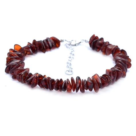 Silver Chain Amber Gemstone Bracelet 8 Inches – Gemsrush