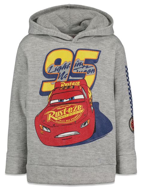 Disney Pixar Cars Lightning McQueen Toddler Boys Fleece Pullover Hoodie ...