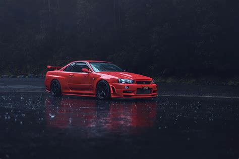 Red Nissan GTR R34, HD Cars, 4k Wallpapers, Images, Backgrounds, Photos ...