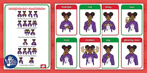 Rudolph the Red-Nosed Reindeer BSL Song Sheet | SEND