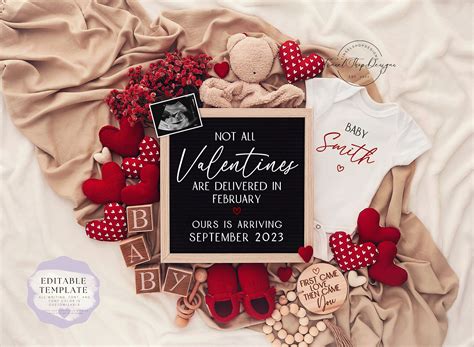 Valentine s day pregnancy announcement digital gender neutral baby ...