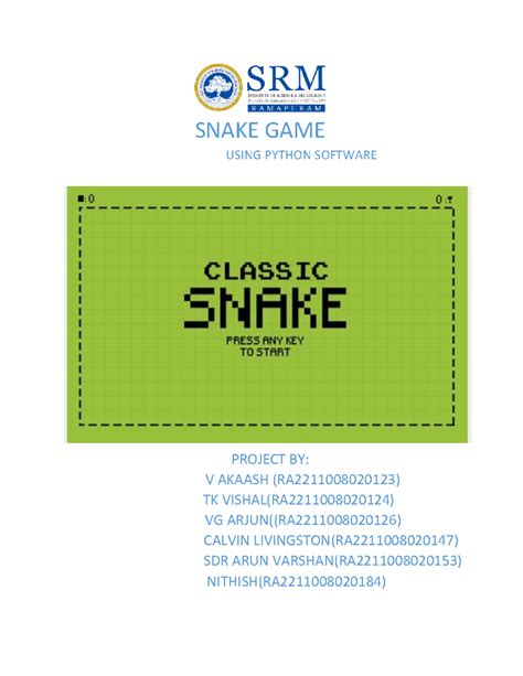 Snake GAME-1 - I want to elab ans pdf java - SNAKE GAME USING PYTHON ...