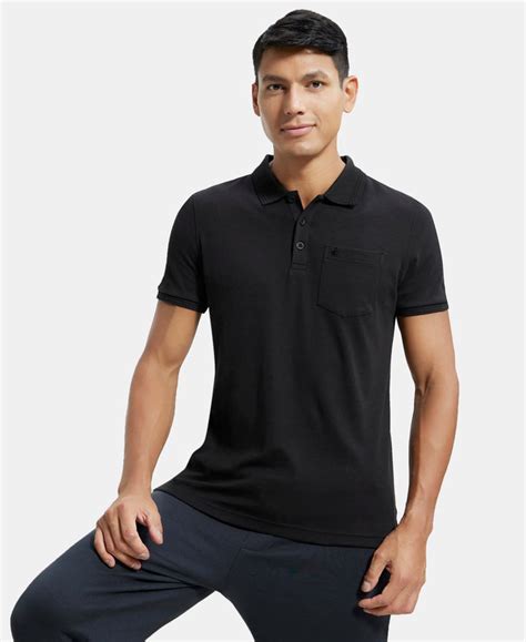 Buy Super Combed Cotton Rich Solid Half Sleeve Polo T-Shirt with Chest ...