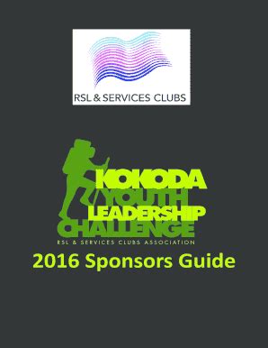 Fillable Online 2016 Sponsors Guide - RSL amp Services Clubs Fax Email ...