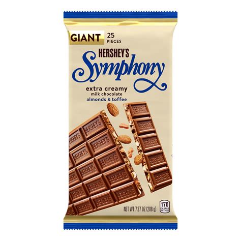 Buy HERSHEY'S, SYMPHONY Extra Creamy Milk Chocolate, Almonds and Toffee ...