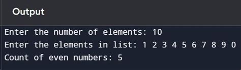 write a python program to count even numbers in a list. - Brainly.in