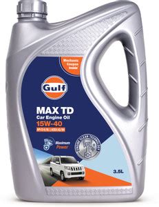 Gulf MAX TD 15W40 API CI-4/SL, ACEA A3/B4|Petrol, Diesel SUV, MUV ...