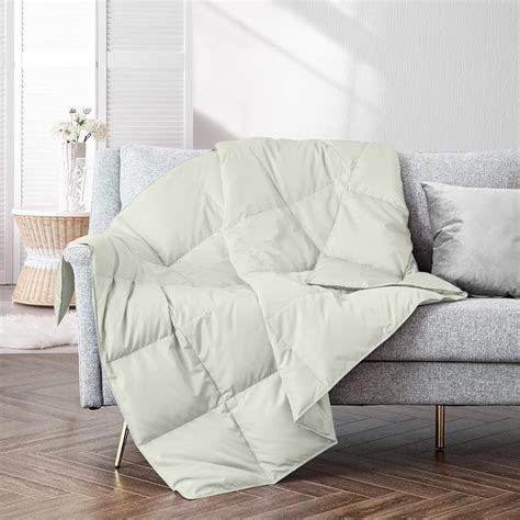 puredown® Soft Feather Down Throw Blanket Lightweight Packable Couch ...
