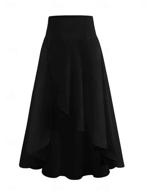 Women's Fashion Casual Maxi High Waist Skirts Plain Ruffle Micro ...