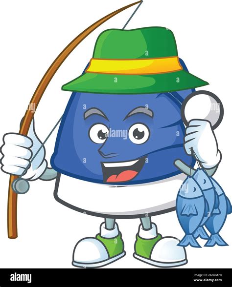 Happy smiley funny Fishing blue christmas hat design Stock Vector Image ...