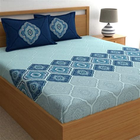 Dreamscape 100% Cotton King Bedsheet with 2 Pillow Covers - (Size 108 x ...