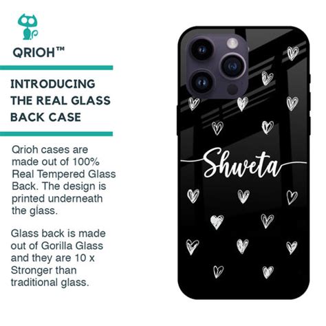 Heart Pattern Custom Glass Back Cover - Flat 35% Off On Personalised ...