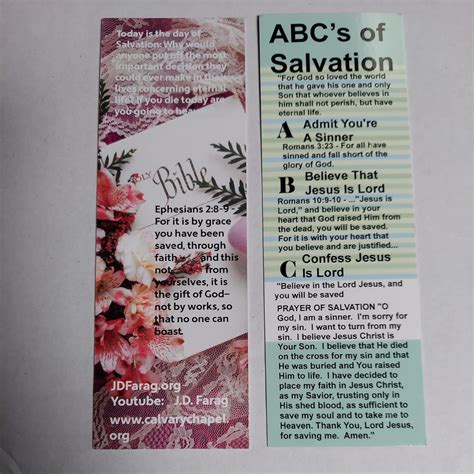 Amazon.com: New ABCs of Salvation Bookmark Gospel Bible Verse Christian ...