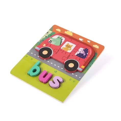 Wooden Zigsaw Puzzle Bus - EKT2618 – Extrokids