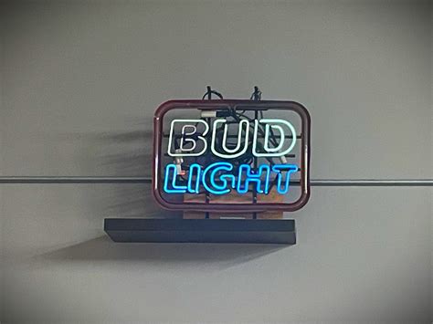 Bud Light Neon Sign, approx 18" x 12"