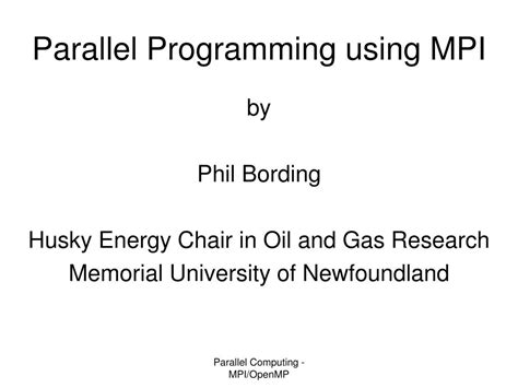 Parallel Programming Using MPI 的图像结果