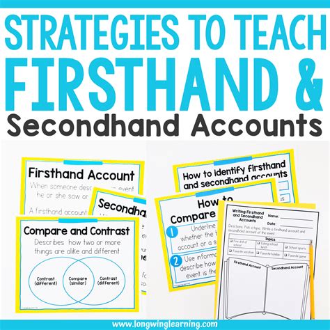 Teaching 4th Graders To Analyze Firsthand And Secondhand Accounts ...