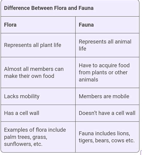 5 difference between flora and fauna class 9 - Brainly.in