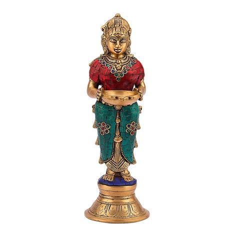 Buy Kartique Brass Diya For Home Entrance Decor Puja Room Devi ...