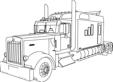 Printable Semi Truck Coloring Pages