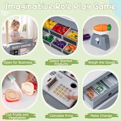 HONEY JOY Kids Grocery Store Playset, Wooden Market India | Ubuy