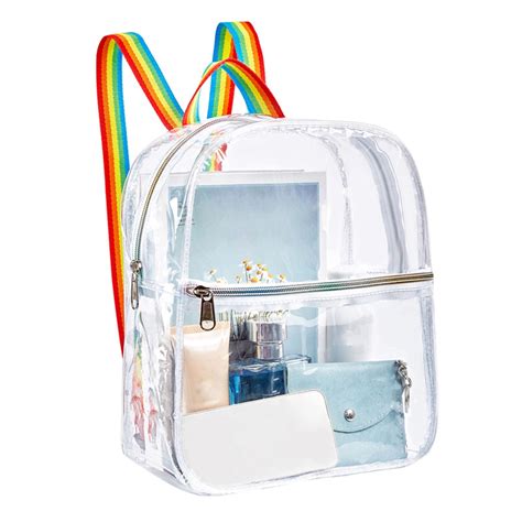 YIMWNYI Clear Backpack - Transparent Stadium Approved Mini Backpack ...