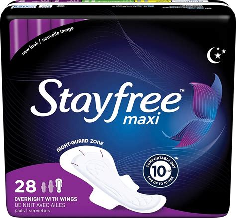 Stayfree Maxi Overnight Pads with Wings For Women, 28 count as low as ...