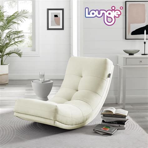Amazon.com: Loungie Aoife Rocking Floor Chair Upholstered Tufted Gentle ...