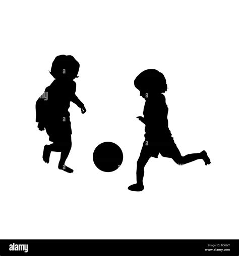 Young Children Playing Silhouette