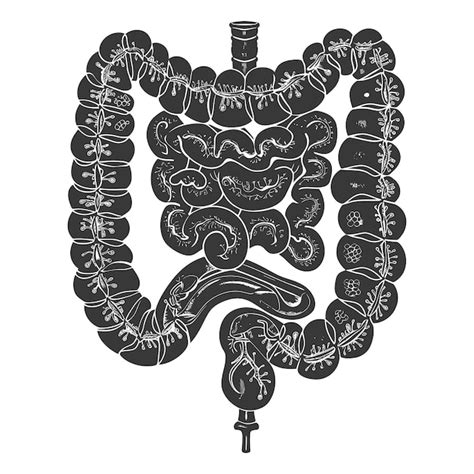 Silhouette human large intestine black color only | Premium AI ...