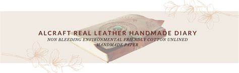 ALCRAFT Real Leather Green Stone Brown Embossed Handmade Diary with ...