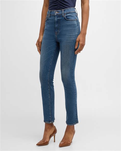 Veronica Beard Ryleigh Ankle High-Rise Slim Jeans | Neiman Marcus