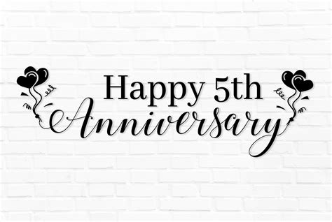 Happy 5th Anniversary - Cake Topper Graphic by Arman Design · Creative ...