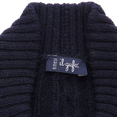 3044AL cardigan bimbo boy IL GUFO kids wool sweater blue