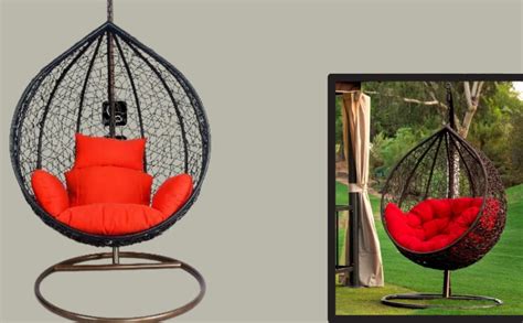 SPYDER CRAFT Single Seater Hammock Swing Chair with Stand and Cushion ...