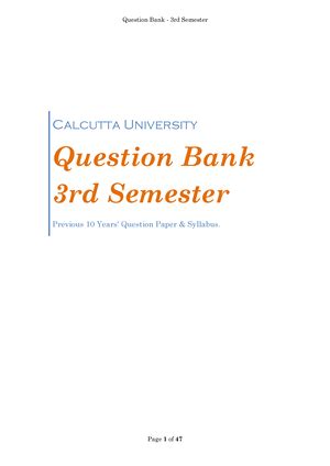Previous years questions - Calcutta University Question Bank 2nd ...