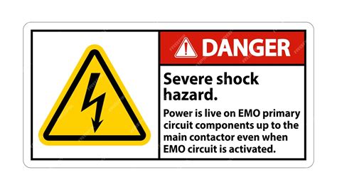 Premium Vector | Danger Severe shock hazard sign on white background