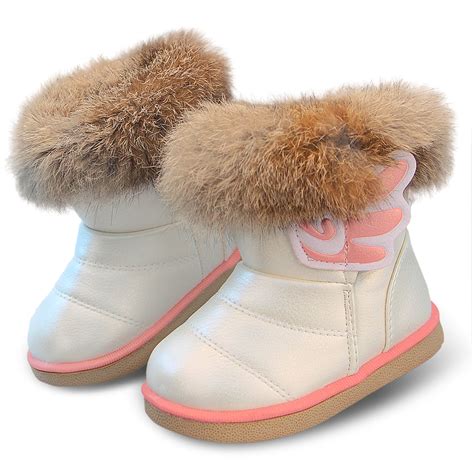 Toddler Kids Girls Velvet Snow Boots With Waterproof Leather For Fall ...