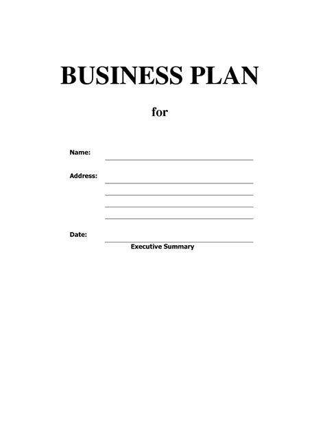 Blank Printable Business Plan 的图像结果