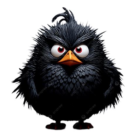 Black Angry Bird 3d White Background, 3d, Bird, Animal PNG Transparent ...