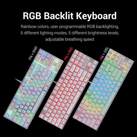 REDRAGON Kumara K552 Tenkeyless Wired Gaming Keyboard ( White ) ( Red ...